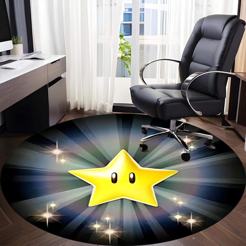 1pc Super Mario Star Chair Carpet for Office, Soft Flannel Throw Mat, Perfect for Office,Holiday Party Decoration Choice yy251113062