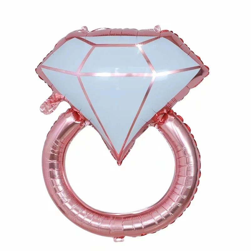 Diamond Ring Balloon Valentine's Day Proposal Balloon Wedding Room Decoration Diamond Ring Aluminum Film  Balloon