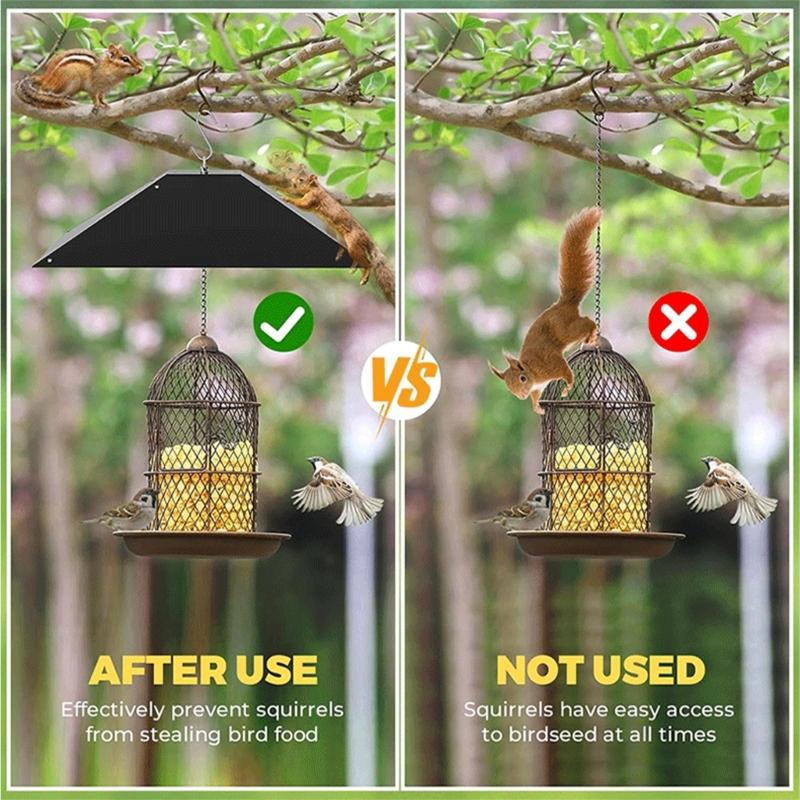 Bird Feeder Rod Wrap Around Protective Shield Bird Feeder Rod Bird Food-Guard Squirrels Baffle