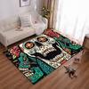 Colorful Sugar Skull Pattern Area Rug with Floral Artistic Design Suitable for Use As an Anti-slip for Living Room Bedroom Sofas