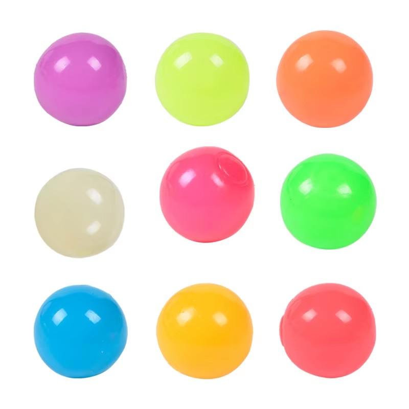 3/6Pcs Sticky Wall Balls Ceiling Balls Stress Relief Luminous Fun Decompression Sticky Ball Anxiety Relief Glowing Ceiling Balls