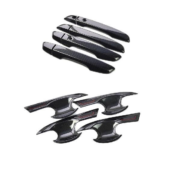 Door Bowl + Door Handle Cover  ABS Carbon Fiber Exterior Car Accessories For Honda Civic 10th 2016 2017
