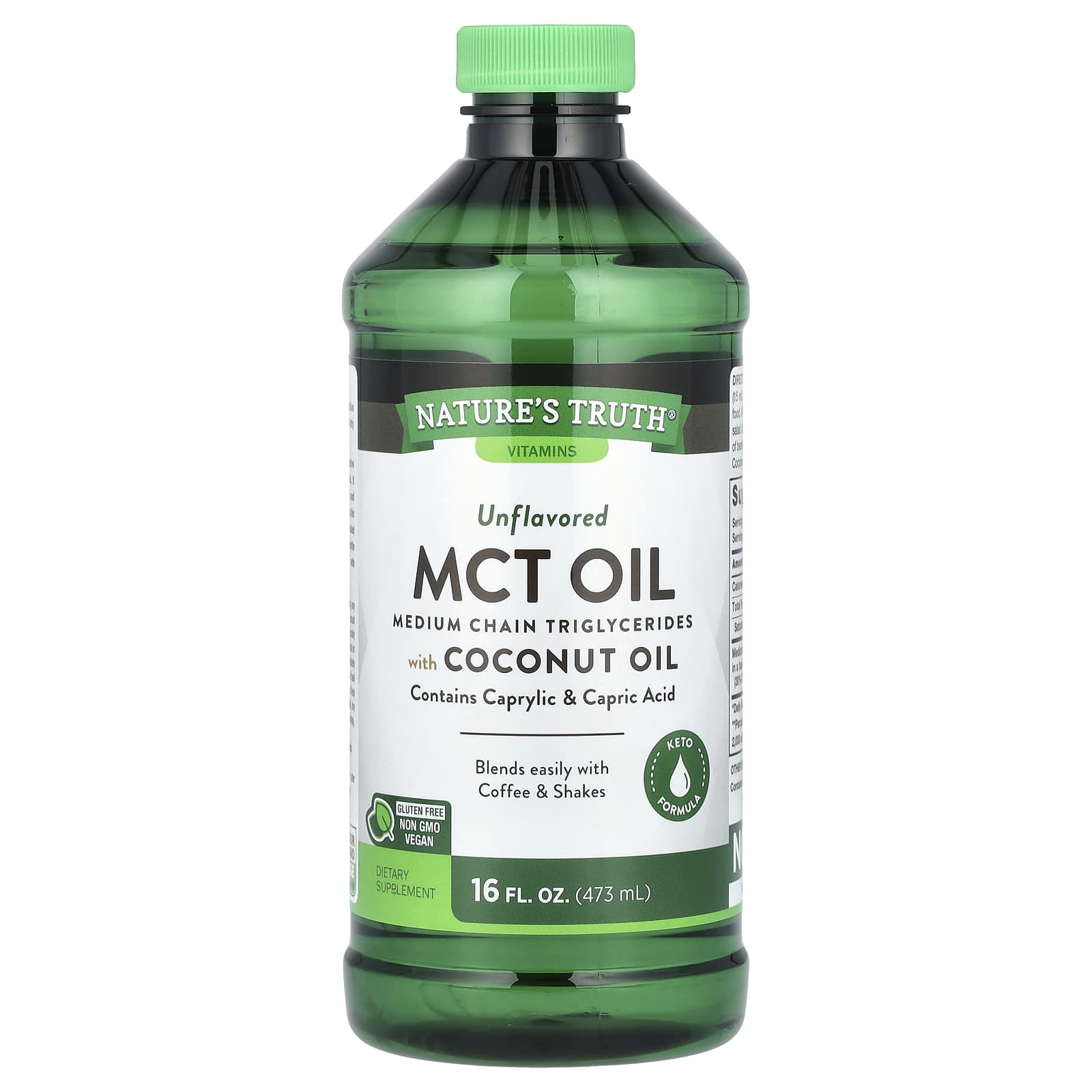 

Nature S Truth, Mct Oil, with Coconut Oil, Unflavored, 14G, 473Ml(16Fl Oz)