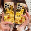 The Golden Fighting Horse For IPhone 16 17Pro Max 15 P ro 14 13 Plus 12 Mini 11Pro Max XR 16E 17 Air Golden glass phone case