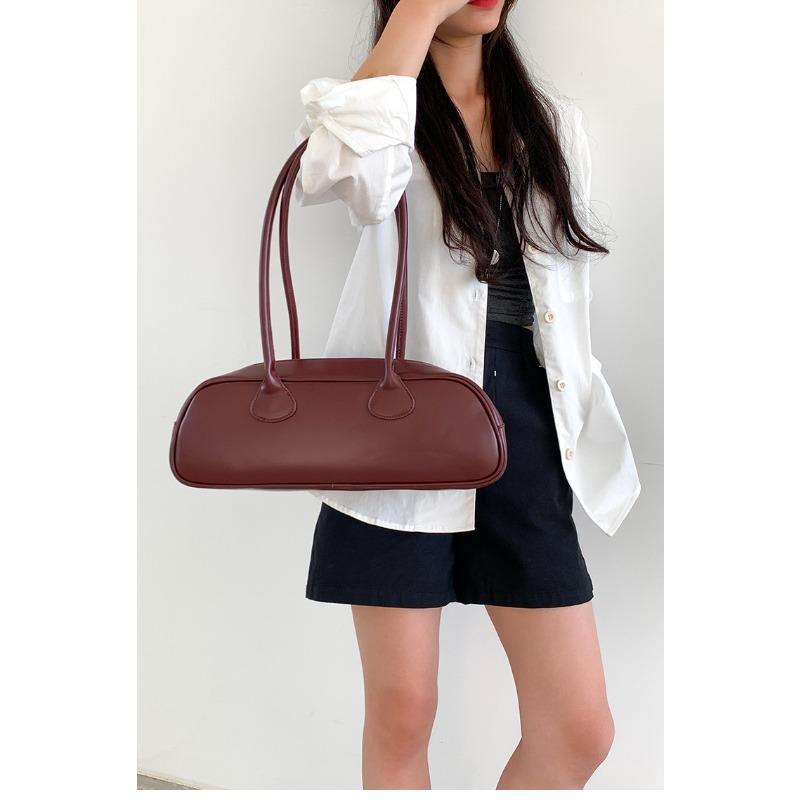 Modische Baguette-Umhängetasche - Strukturierte PU-Achseltasche Retro-Minimalistisches Design für Damen Einzigartiges Alltagsaccessoire