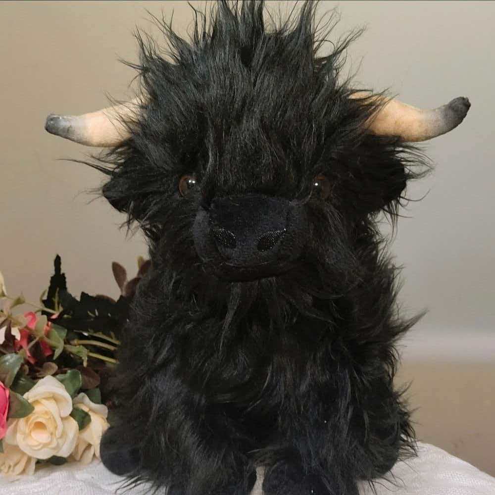 Highland Bull Simulation Plush Toy Bag Doll Hanging Decoration Home Interior Bedroom Decoration Ornament Birthday Festival Gift