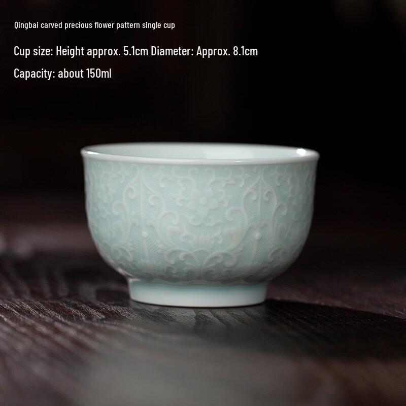 

Jingdezhen Hand-Carved Celadon Master Tea Cup