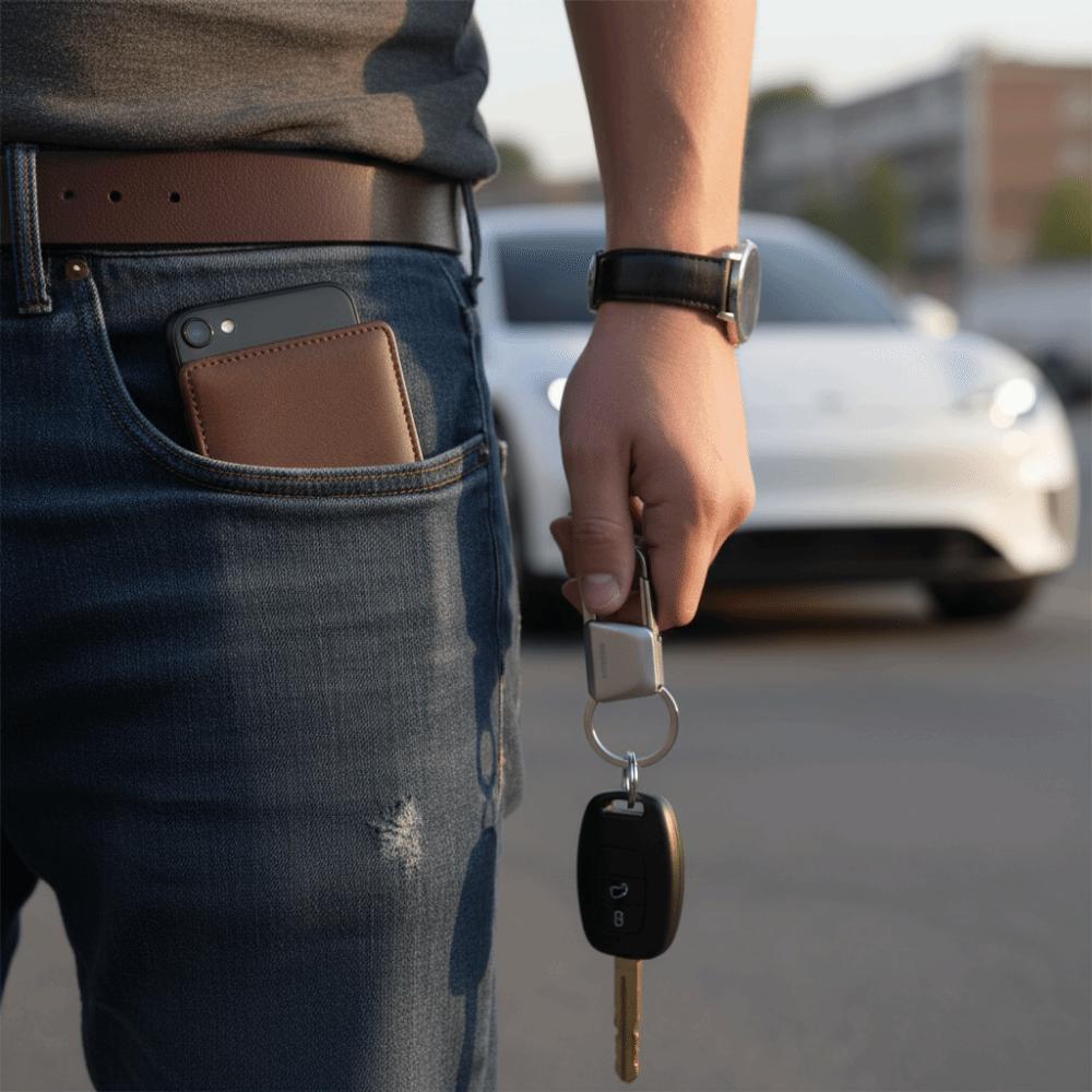 Bag Pendant Anti-loss Design Metal Keychain Metal Sense Car Accessories Car Key Rings Simple Design Key Rings Personalized Gift