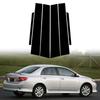 6Pcs Polycarbonate for Toyota Corolla E140 2007-2013 Car Door Window Pillar Center Post Trim Stickers Auto Styling Decoration