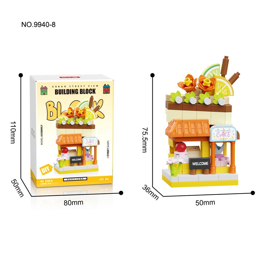 Non-Toxic Mini City Store Building Toys Fast Food Restaurant Street View Building Blocks Educational Toys Kids Gifts