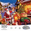 500pcs/Puzzle Game for Endurance And Logic Training - Exquisite Puzzle - (Snowy Night Village Santa Claus And Cute Dog Giving Gifts) Suitable for Livi
