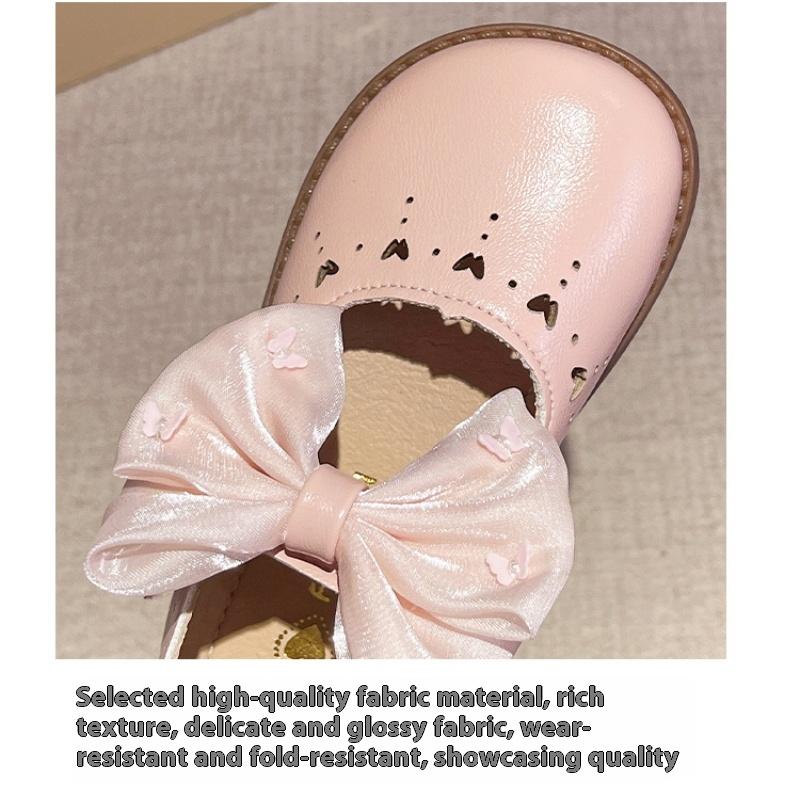 Spring New Korean Style Bow Girls Fashionable and Comfortable Soft Sole Casual Leather Shoes