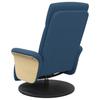 Relax Armchair with Footrest Blue Fabric
