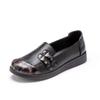 Fashion New Pu Leather Flats Mother Single Shoes Soft Sole Comfortable Non-slip Women's Loafers Large Size 42
