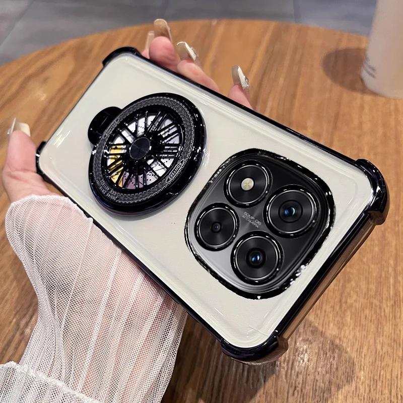 

For Oneplus 13 Gyro phone holder Case For Oneplus 13 One plus 13 13R Oneplus13 fundas Clear Shockproof Plating Phone Cover Couqe For Oneplus 13&Silicone