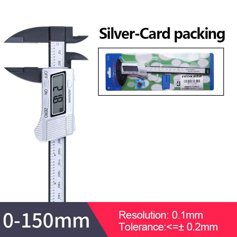 0-150mm Electronic Vernier Caliper Plastic Carbon Fiber Caliper Gauge Metric Imperial Conversions Digital Ruler Measuring Tool