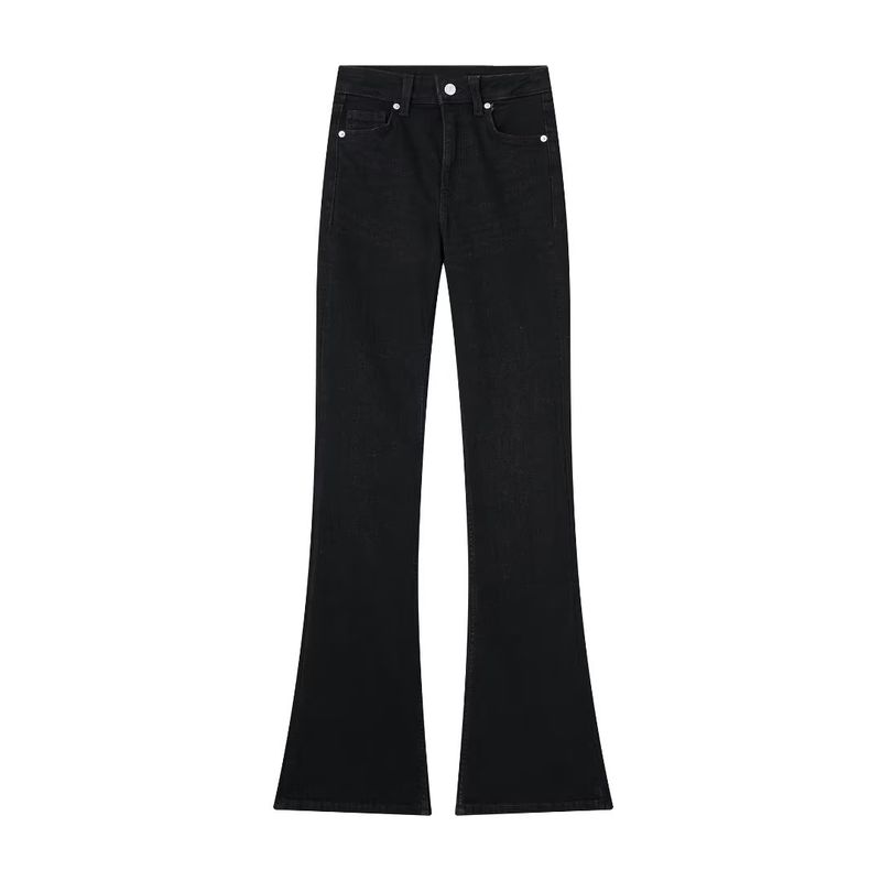 

Kaslead Fashion Wind Waist Long Denim Black M