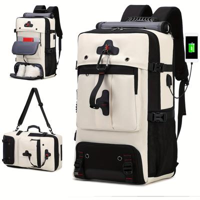 50L Hiking Backpack for Women, Large Capacity Outdoor Camping Backpack, Luggage Backpack with Shoe Compartment, 17.3-inch Computer Backpack