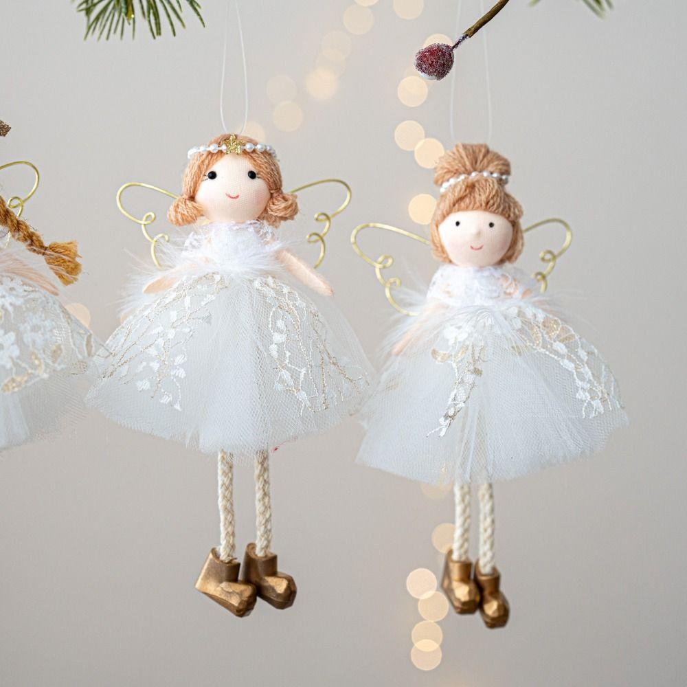 Cloth Christmas Angel Doll Drop Ornaments Angel Girl Plush Toy Pendant Hanging Pendant Christmas Girl Pendant Festival Decor