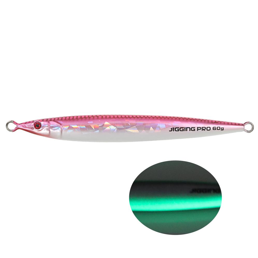 Jigging Pro Metal Slow Jigging Lure 60g 80g 100g Luminous 3D Design Saltwater Jig Fishing Lure for Mackerel Pesca Fishing Lure