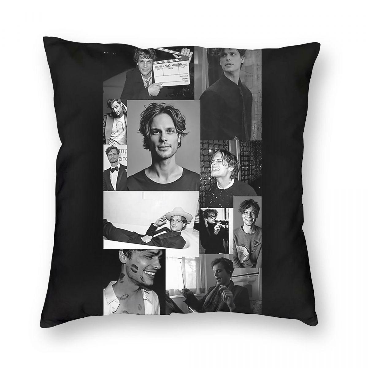 Matthew Gray Gubler Square Pillowcase Polyester Linen Velvet Printed Zip Decorative Pillow Case Home Cushion Cover Peach skin 18*18(CM)-1Pcs