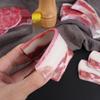 Korean BBQ Display: Lamb Chop, Tomahawk Steak, Beef Patty, Luncheon Meat, Raw Pork Model