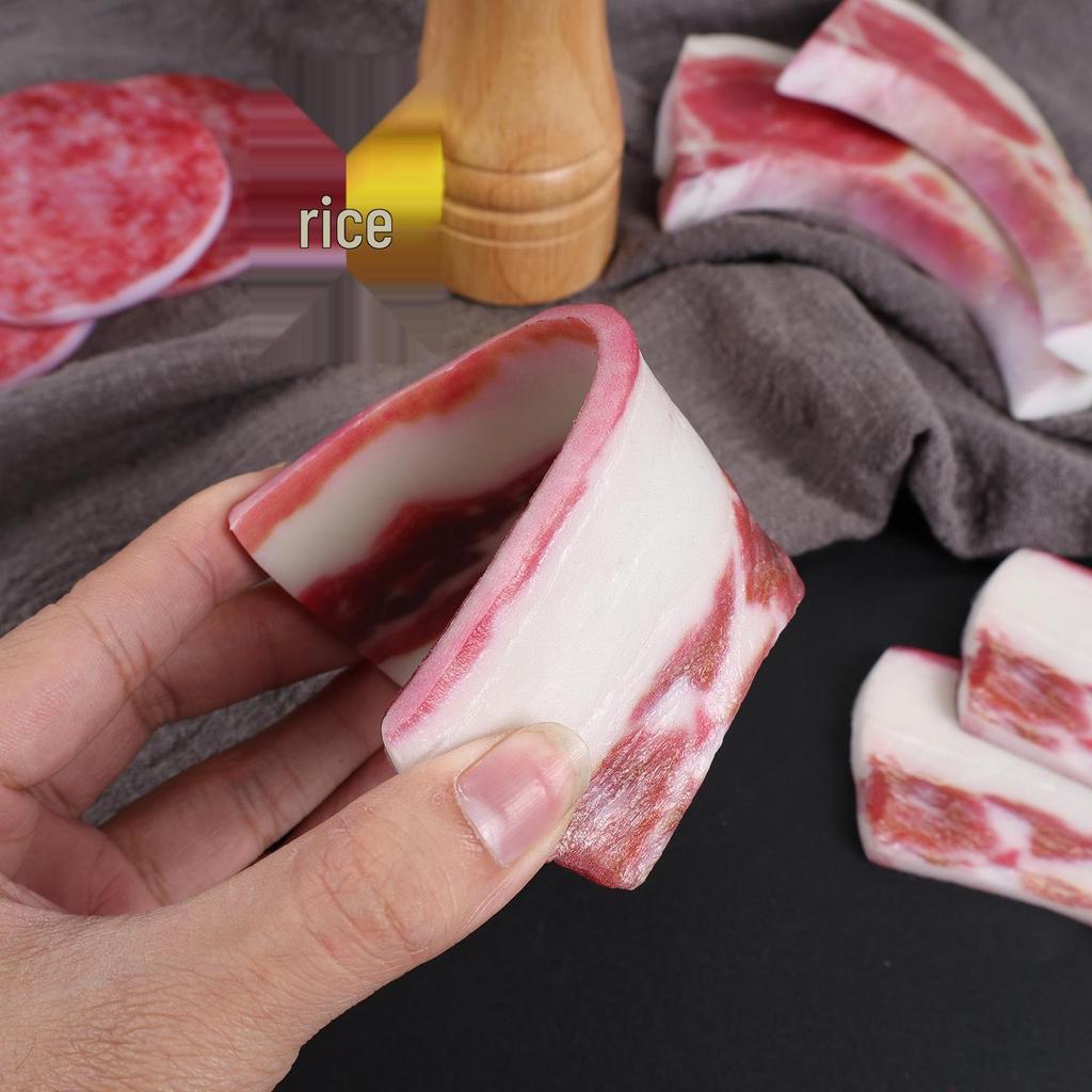 Korean BBQ Display: Lamb Chop, Tomahawk Steak, Beef Patty, Luncheon Meat, Raw Pork Model