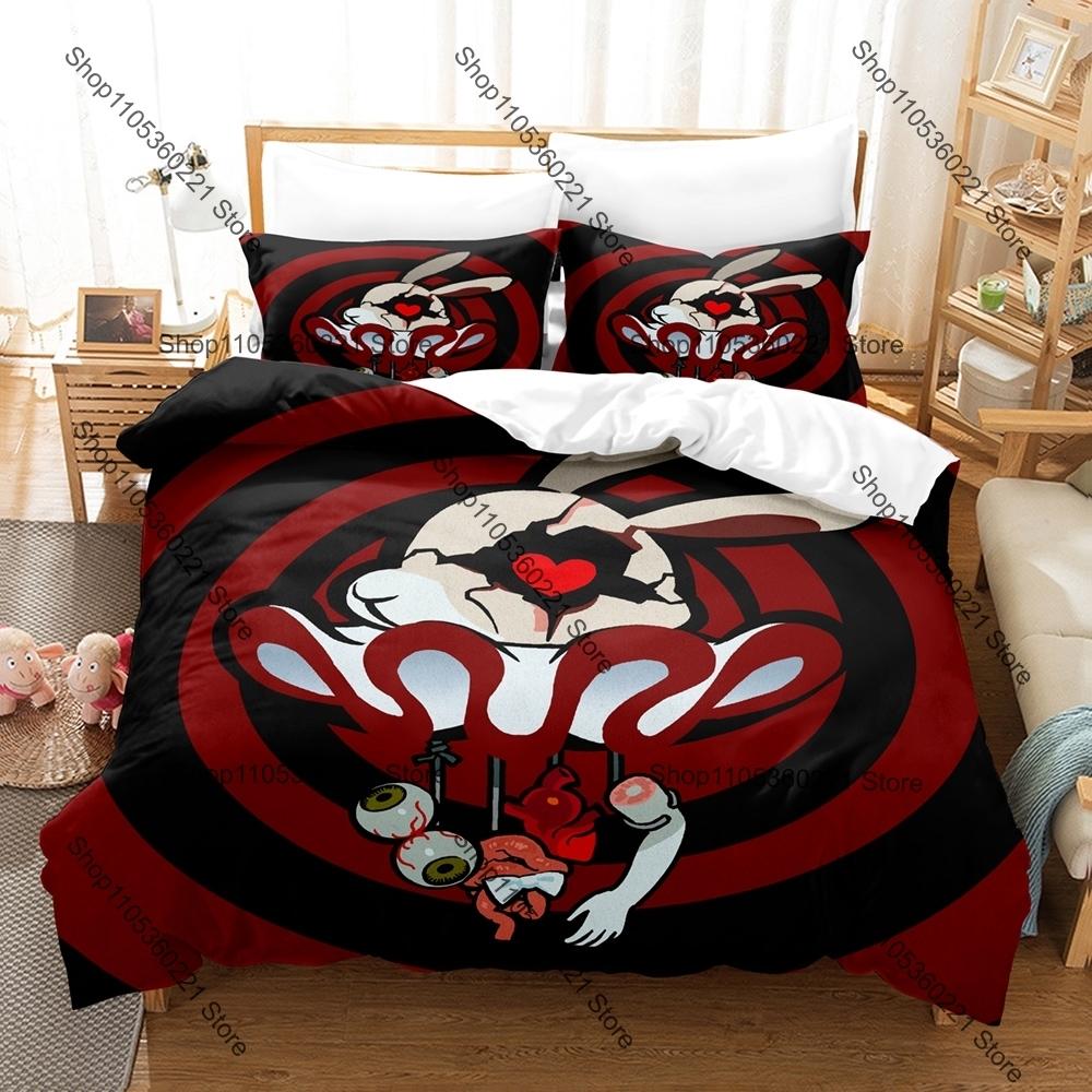Ensemble de housse de couette 3 pièces Alien Stage Zombie Stage Sua 1 Housse de couette 2 Taies d'oreiller Décoration de literie pour chambre à coucher à domicile Anime 3D Sans couette 100x130CM