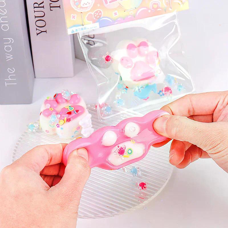 Cartoon Cat Paw Squeeze Toy Soft Mochi Toys Cute Slow Rebound Fidget Toys For Children Adults Gifts