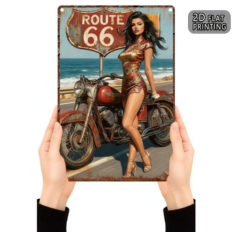Vintage Tin Sign Retro Motorcycle Garage Wall Decor Bar Man Cave Artwork