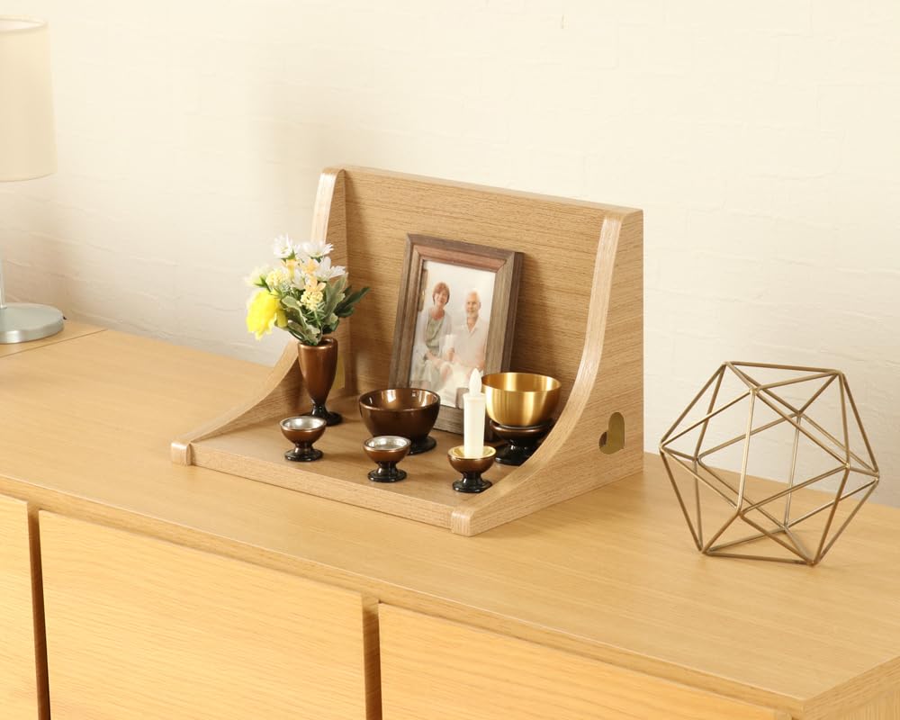Mini Buddhist Altar "Stage Two" Open Type Light Color for Home Memorial Service