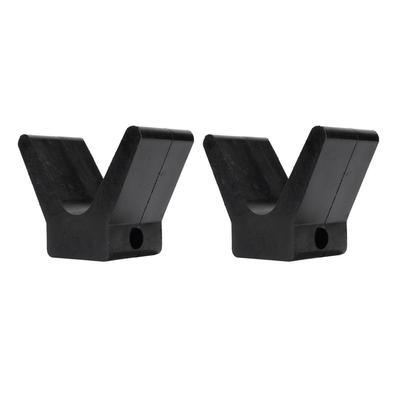 2PCS Trailer Boat V Block Rubber Bow Stop Black Marine V Shape Bow Stop 2 In Width 4in V Span 1 2in Mounting Hole
