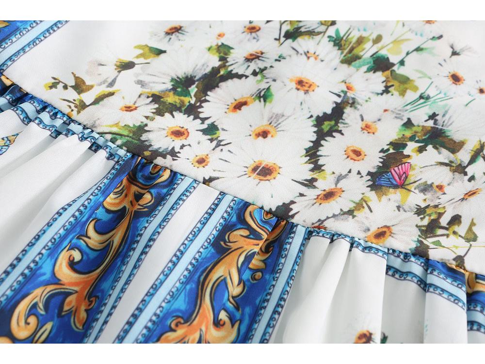 2025 Frühling Mädchen Gänseblümchen Hofdruck Kleid - Kinderbekleidung