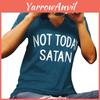 Stylish Women Not Today Satan Tee Comfortable Casual Short Sleeve V-neck Top