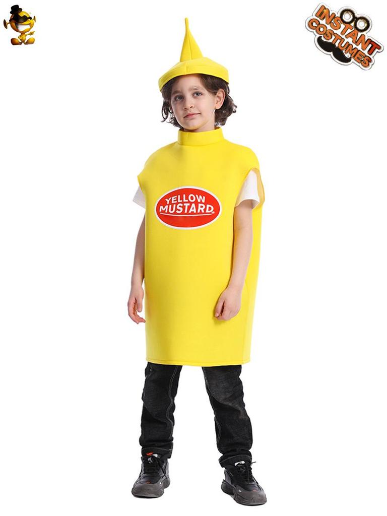 Funny Ketchup Costume for Kids - Prank Mustard Outfit for Halloween or Carnival