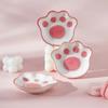 2026 Japanese Cute Cat's Paw Taste Dish Ceramic Cartoon Dessert Plate Soy Fruit Sauce Dish Seasoning Bowl Household Dip Dishes