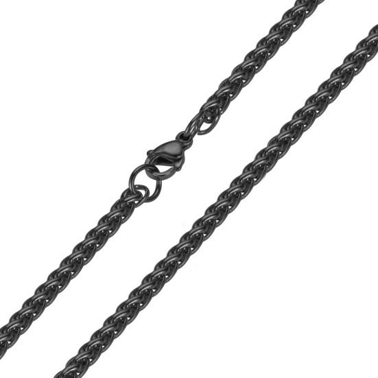 Collana a Catena di Grano per Uomo Tono Oro Argento Nero Catene di Grano 3mm Collana in Acciaio al Titanio per Uomo Ragazzo Regali di Compleanno