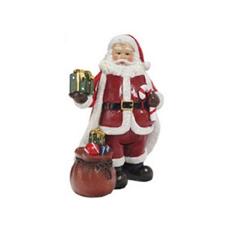 Mini Santa Claus Figurines Holding Gifts Small Resin Sculpture Home Decor
