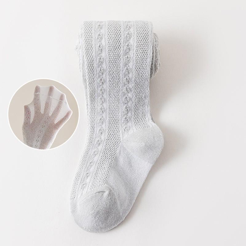 Girls' Ultra-thin Mesh Stripe Leggings with Bow - Anti-mosquito Tights for Baby and Children