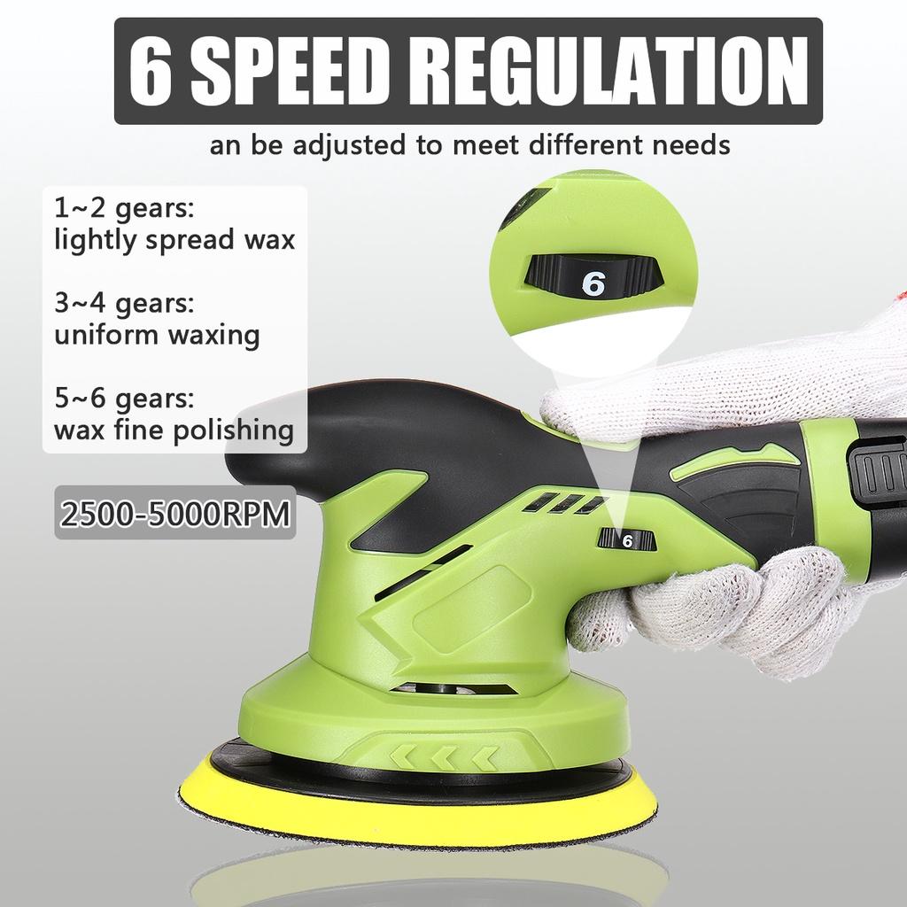 DC12V 5000RPM polerka samochodowa elektryczna bezprzewodowa polerka 6 biegów regulowana prędkość Auto narzędzia do woskowania