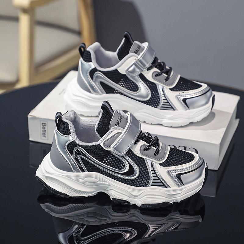 

Трендові дитячі кросівки з м’якою підошвою, зручні кросівки для бігу. Студентська мода для хлопчиків і дівчаток. Повсякденне дихаюче спортивне взуття. 37 чорний