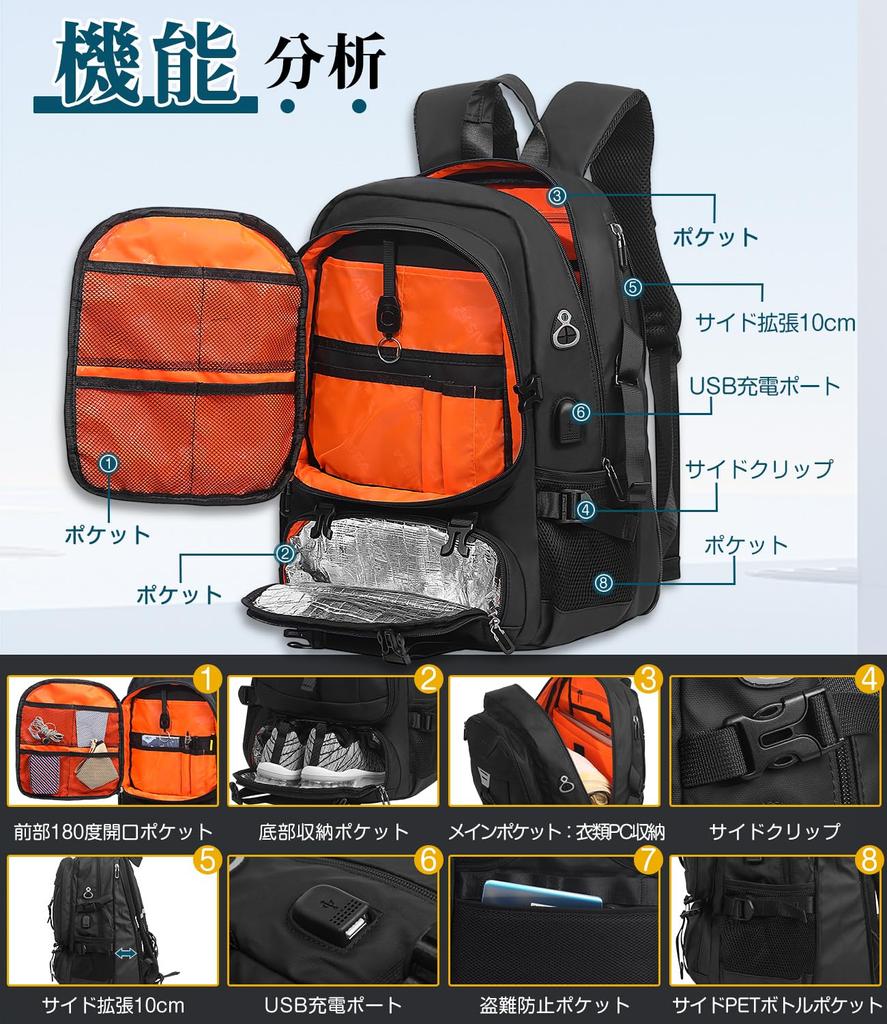 Backpack for Business Disaster Prevention Backpack Sponge Reduces Waterproof PC Large Storage USB Charging Business Trips [AISFA] Men, Backpack, [2024