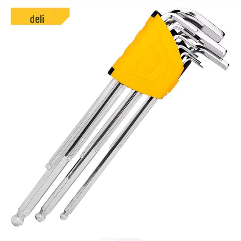 Deli Tools DL3088 9-Piece Long Arm Ball End Hex Key Set