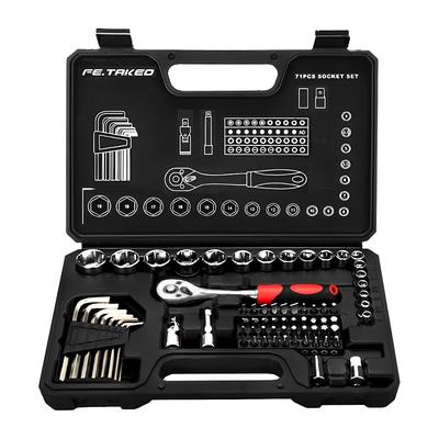 Jeu de clés à douille 72 pièces, Jeu d'outils de précision, Jeu d'outils de bricolage, 6,35 mm (1/4 pouce) Entraînement, Clé à cliquet, Entretien automobile, Coffret d'outils pour la maison
