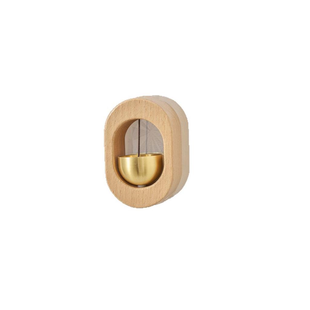 Wind chime door bell, made of beech wood and brass, magnetic car-mounted simple decorative pendant