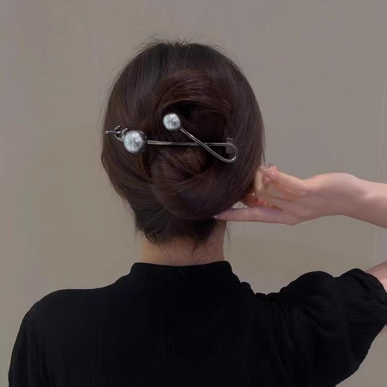 VANIKA Neue Schlichtheit Metall Perle Haarspangen Haarnadeln Frosch Schnalle Pferdeschwanz Clip Elegante Damen Haarspange Sommer Accessoires