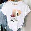 Woman Tshirts 26 Letter Customization T-Shirt Ladies Fashion Top Female Tees Casual T Shirt Summer Short Sleeve Femme