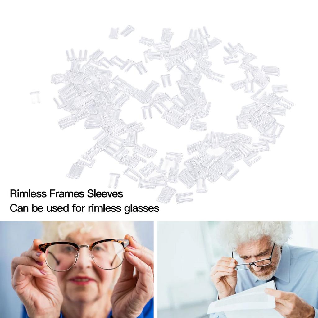 200pcs Compression Sleeves for Rimless Glasses 1.4x0.8x7.0mm Rimless Glasses Fixing Accessories Tools Size 2
