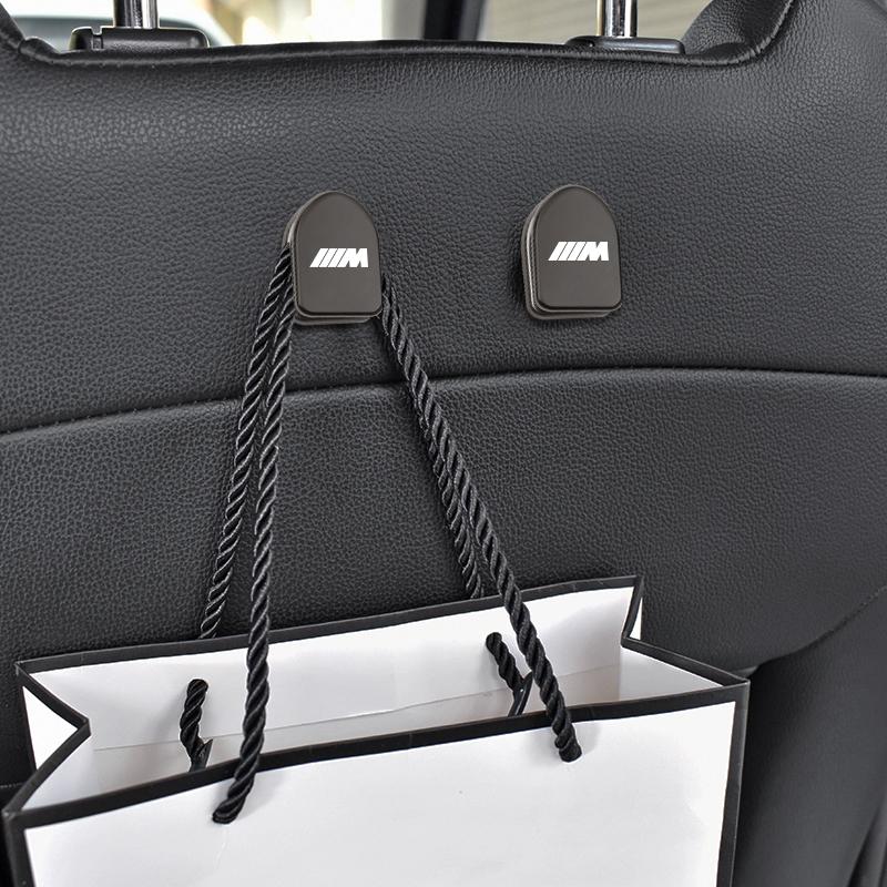1/2pcs Car Seat Back Aluminum Alloy Hooks Portable Storage Holder Sticker For BMW X1 X2 X3 X5 X4 X6 X7 iX3 F20 F10 F07 E70 E46 E