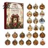 Lightweight Acrylic Ornaments Christmas Advent Calendar, 2D Flat Crystal Ball Pendants with Lanyard, Festive Home Party Supplies 24 Day Tree